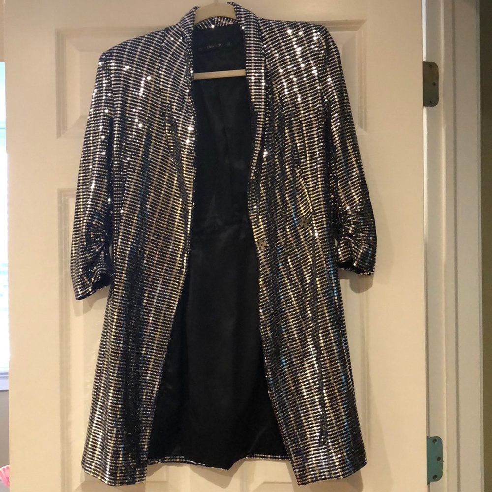 Zara sequin blazer dress